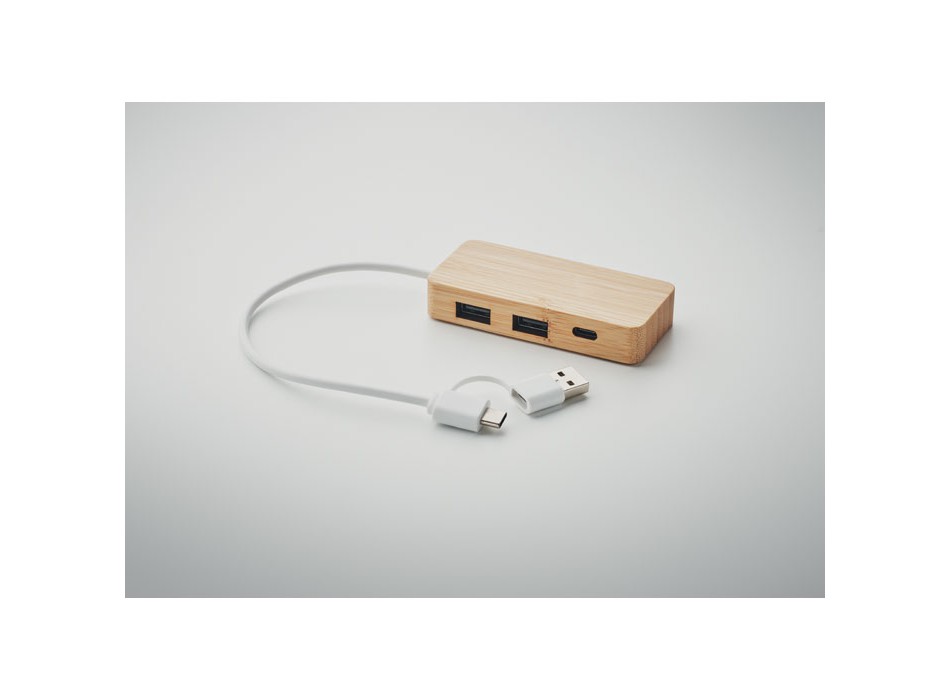HUBBAM - Hub USB a 3 porte in bamboo FullGadgets.com