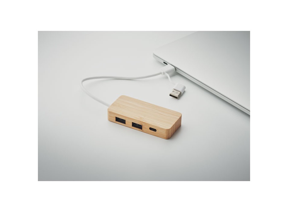 HUBBAM - Hub USB a 3 porte in bamboo FullGadgets.com