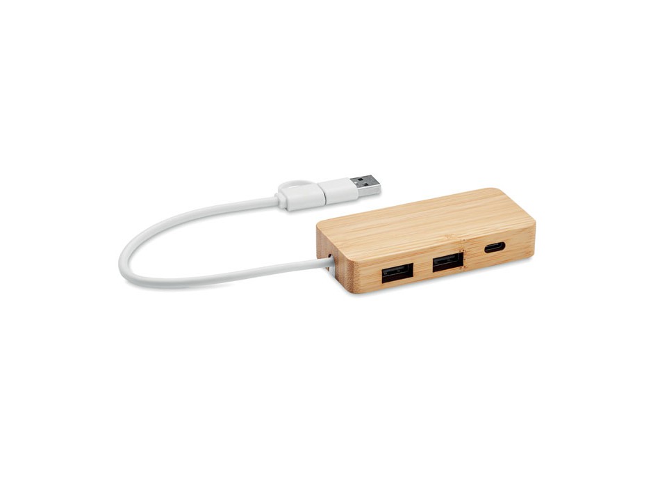 HUBBAM - Hub USB a 3 porte in bamboo FullGadgets.com