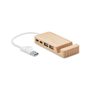 HUBSTAND - Hub USB a 4 porte in bamboo FullGadgets.com