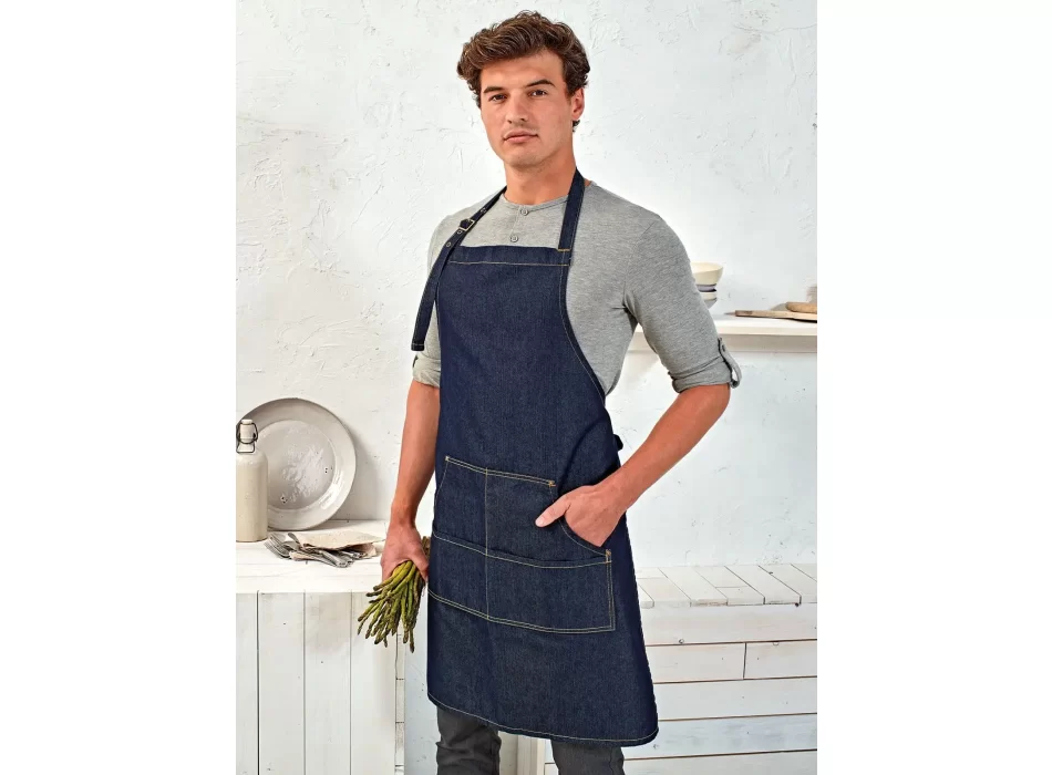 Jeans Stitch Denim Bib Apron FullGadgets.com