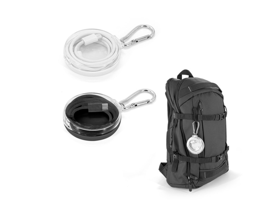 JEMISON. Cavo da USB-C a USB-C (60 W), con cordone intrecciato in poliestere, realizzato in ABS, acciaio inossidabile, alluminio e poliestere FullGadgets.com