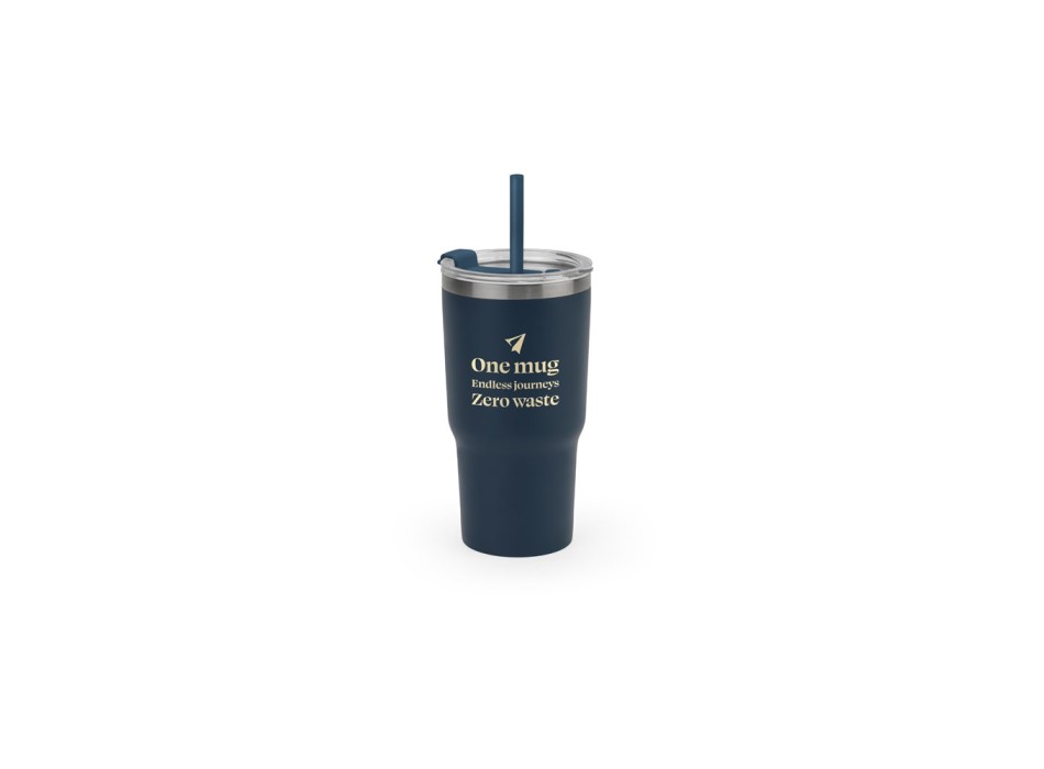 JOYNER M. Tazza da viaggio compatta in acciaio inossidabile (riciclata al 91%) con doppia parete isolata sottovuoto e finitura opaca da 600 ml FullGadgets.com