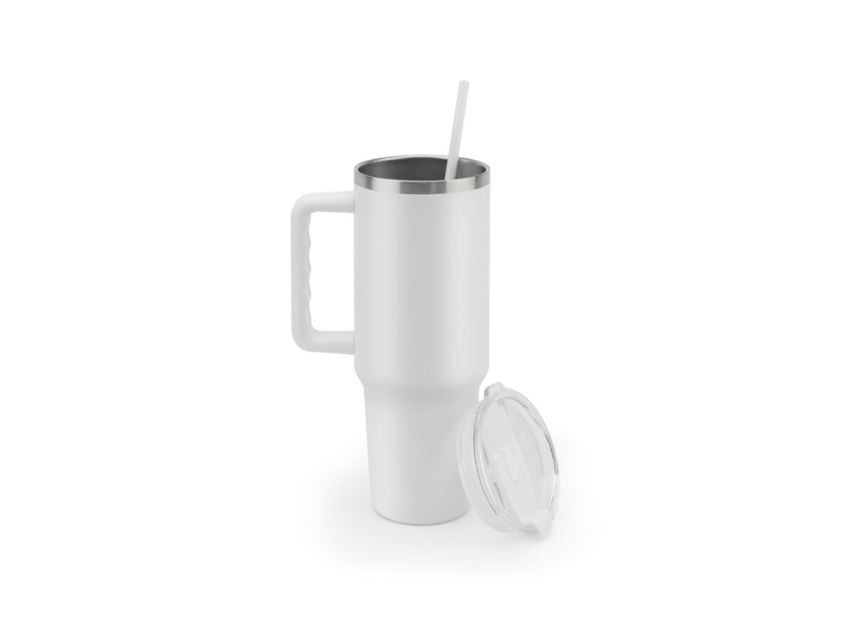 JOYNER XL. Tazza da viaggio grande in acciaio inossidabile (riciclata al 91%) con doppia parete isolata sottovuoto e finitura opaca da 1300 ml FullGadgets.com
