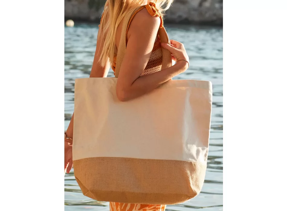 Jute Base Canvas Tote XL FullGadgets.com