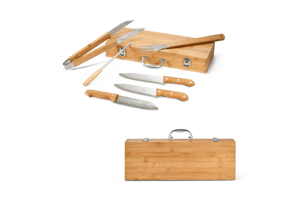 KABSA. Set di utensili per barbecue in scatola di bambù FullGadgets.com