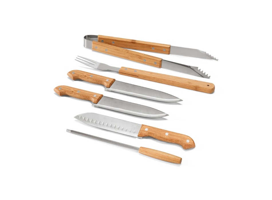 KABSA. Set di utensili per barbecue in scatola di bambù FullGadgets.com