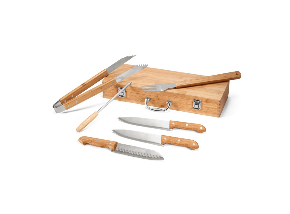 KABSA. Set di utensili per barbecue in scatola di bambù FullGadgets.com