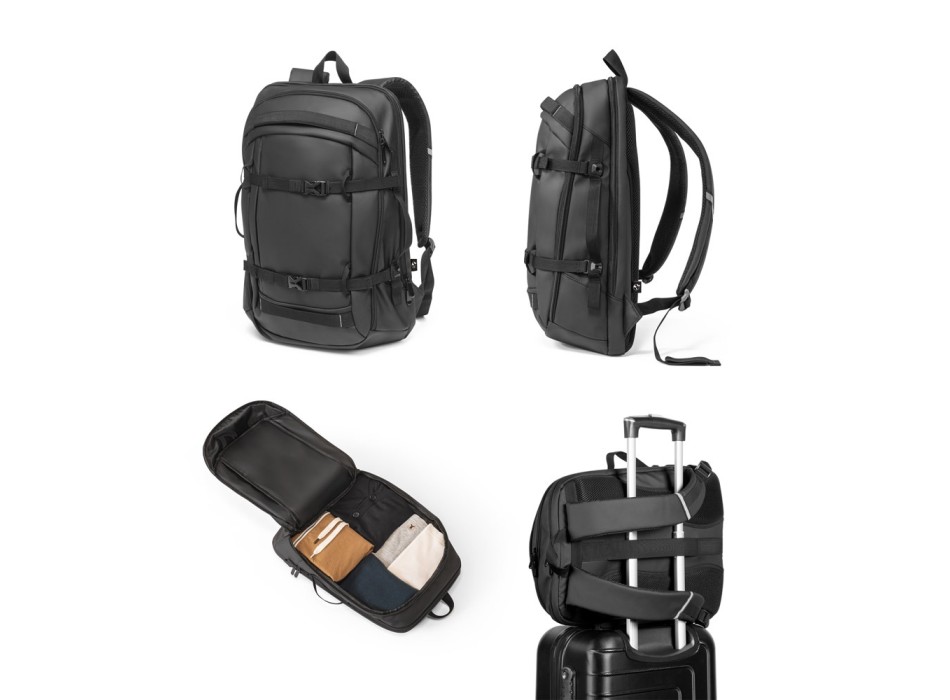 KAMPALA. Zaino porta computer in poliestere riciclato ad alta densità 900D, con il rivestimento resistente all'acqua e la fodera in poliestere riciclato 210D 17'3" FullGadgets.com