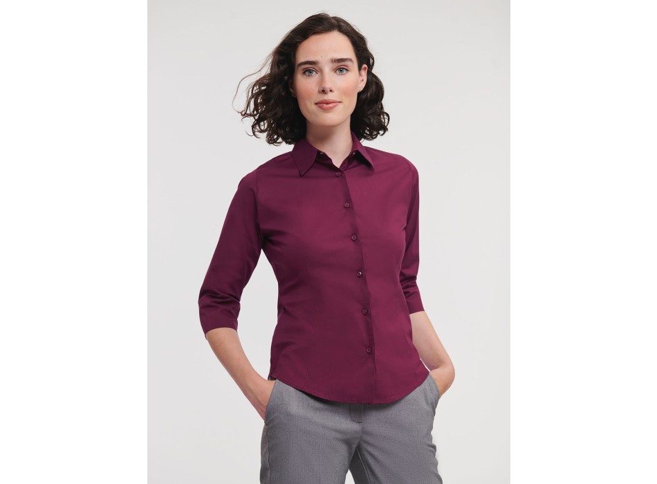 Ladies' 3/4 Sleeve Easy Care Fitted Shirt FullGadgets.com