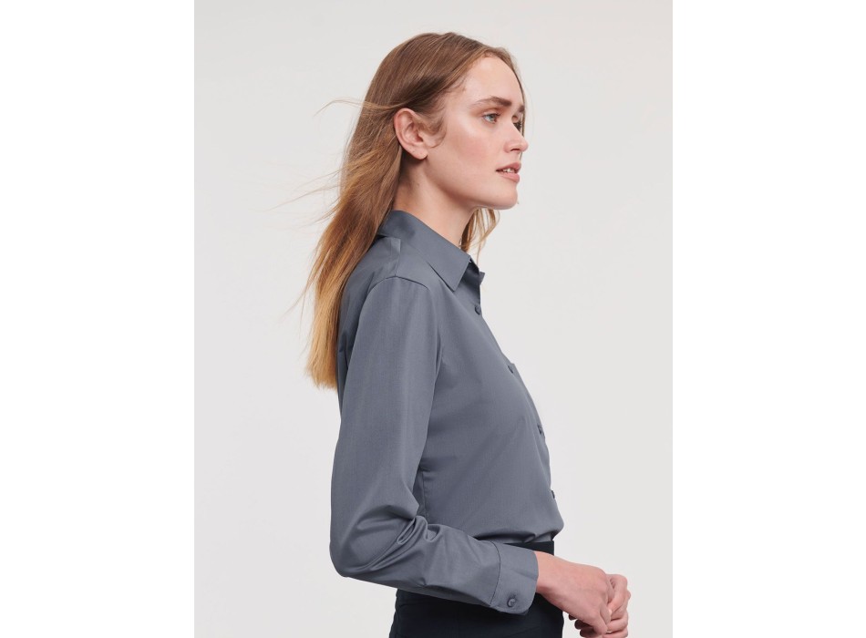 Ladies' Long Sleeve PolyCotton Poplin Shirt FullGadgets.com