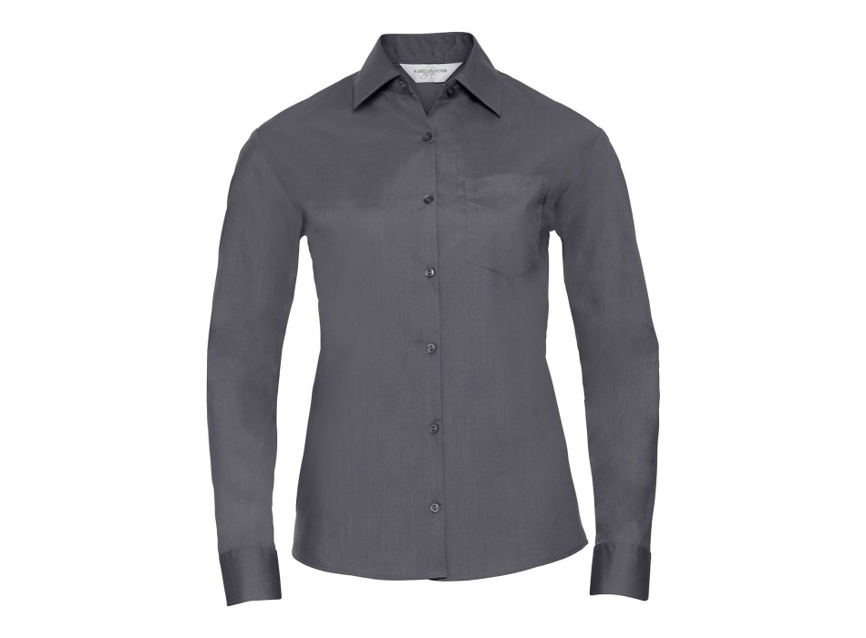 Ladies' Long Sleeve PolyCotton Poplin Shirt FullGadgets.com