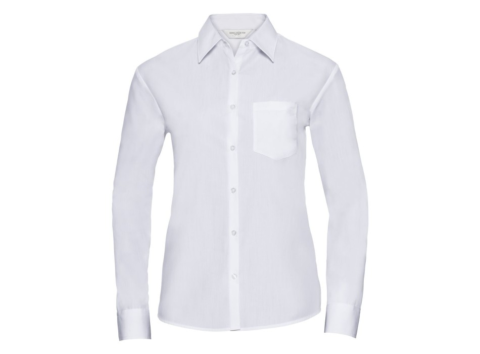Ladies' Long Sleeve PolyCotton Poplin Shirt FullGadgets.com