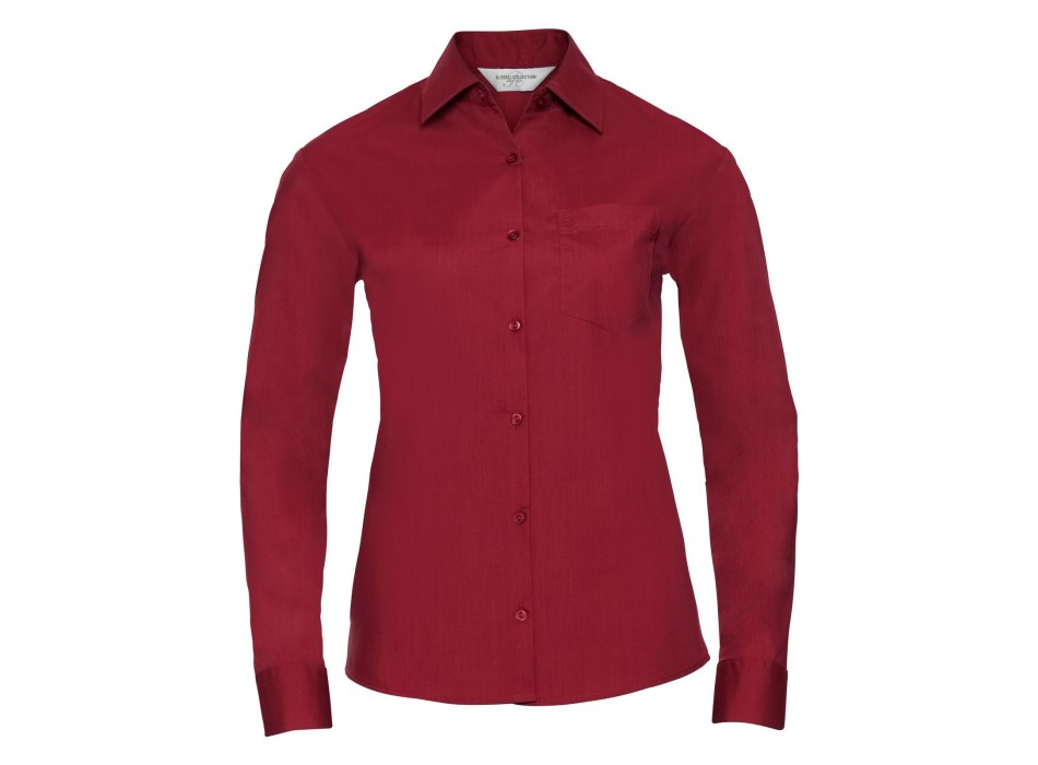 Ladies' Long Sleeve PolyCotton Poplin Shirt FullGadgets.com