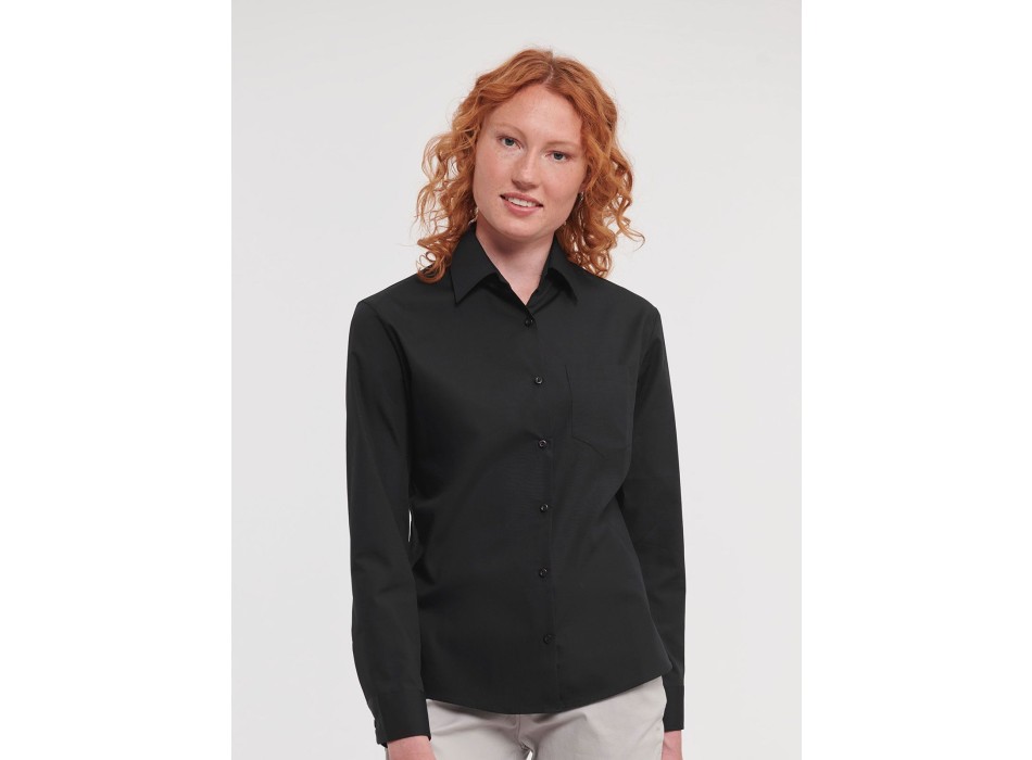 Ladies' Long Sleeve Pure Cotton Poplin Shirt FullGadgets.com