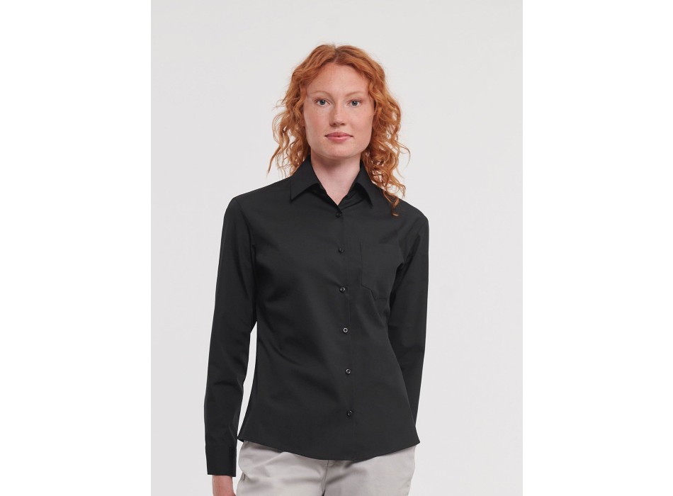 Ladies' Long Sleeve Pure Cotton Poplin Shirt FullGadgets.com