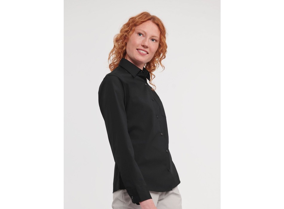 Ladies' Long Sleeve Pure Cotton Poplin Shirt FullGadgets.com