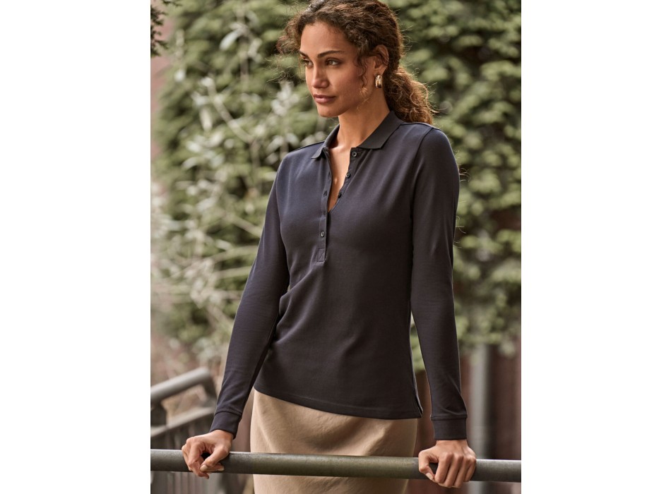 Ladies Luxury Stretch Long Sleeve Polo FullGadgets.com