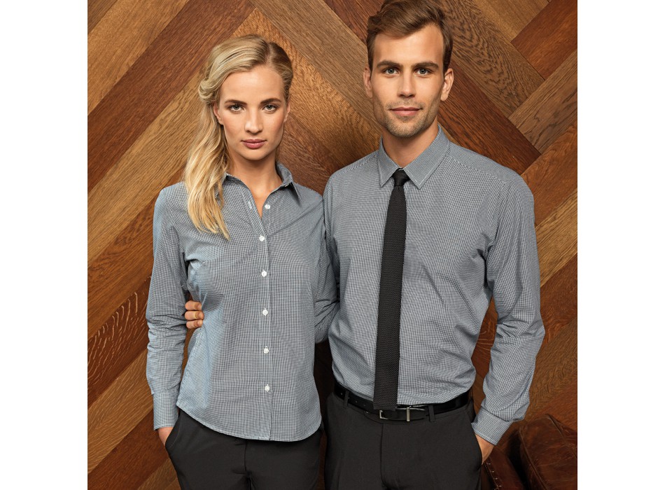 Ladies Microcheck ls shirt 100 FullGadgets.com