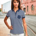 Ladies' Polo Striped 100%Ocs Personalizzabile |James 6 Nicholson