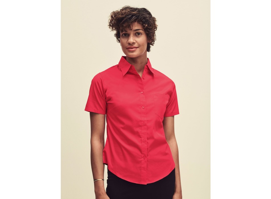 Ladies Poplin Shirt Short Sleeve FullGadgets.com