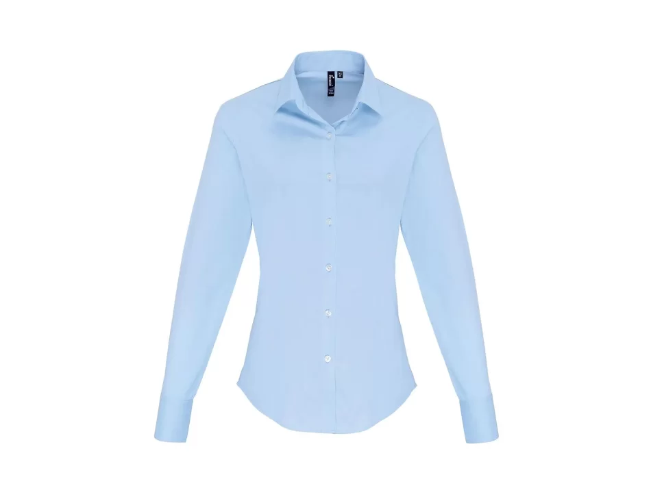 Ladies'' Stretch FitCotton Poplin Long Sleev Shirtt FullGadgets.com