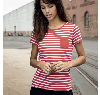 Ladies' T-Shirt Striped 100%OC FullGadgets.com