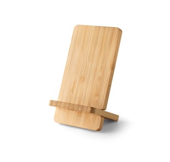 LANGE. Supporto per smartphone con caricatore wireless veloce da 15W in bambù FullGadgets.com