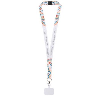 Lanyard con stampa a sublimazione, supporto per telefono e meccanismo di sicurezza Addie  FullGadgets.com