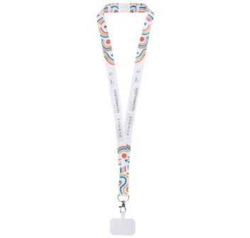 Lanyard con stampa a sublimazione, supporto per telefono e meccanismo di sicurezza Addie  FullGadgets.com