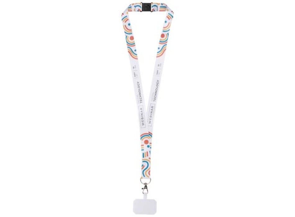 Lanyard in PET riciclato con stampa a sublimazione, supporto per il telefono e meccanismo di sicurezza Addie FullGadgets.com