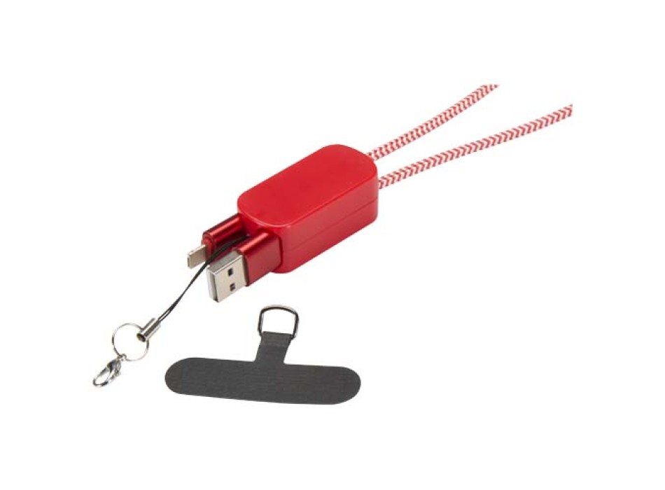 Lanyard per smartphone in plastica riciclata con cavo integrato 5-in-1 da 27 W Anser FullGadgets.com