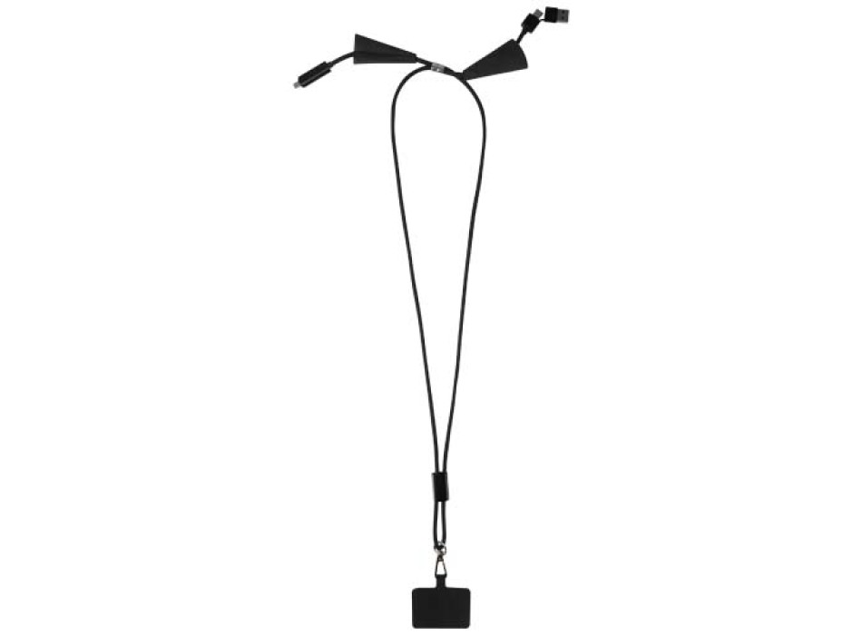 Lanyard per smartphone in plastica riciclata con cavo integrato per la sincronizzazione dati e la ricarica rapida 5 in 1 da 100 W Funi FullGadgets.com
