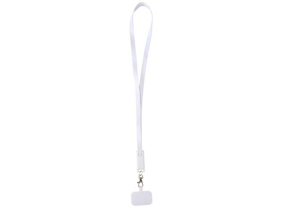 Lanyard per smartphone in plastica riciclata con cavo integrato per la sincronizzazione dati e la ricarica rapida 5 in 1 da 65 W Franz FullGadgets.com