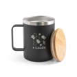 LAUDA. Tazza in acciaio inossidabile riciclato al 90% con coperchio in bambù 420 mL FullGadgets.com