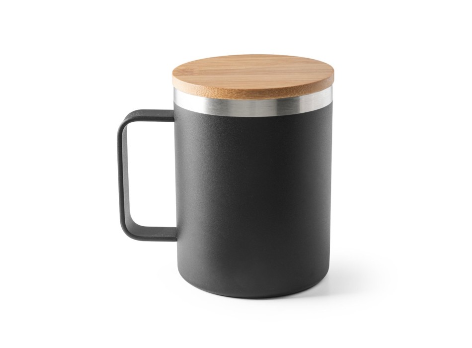 LAUDA. Tazza in acciaio inossidabile riciclato al 90% con coperchio in bambù 420 mL FullGadgets.com