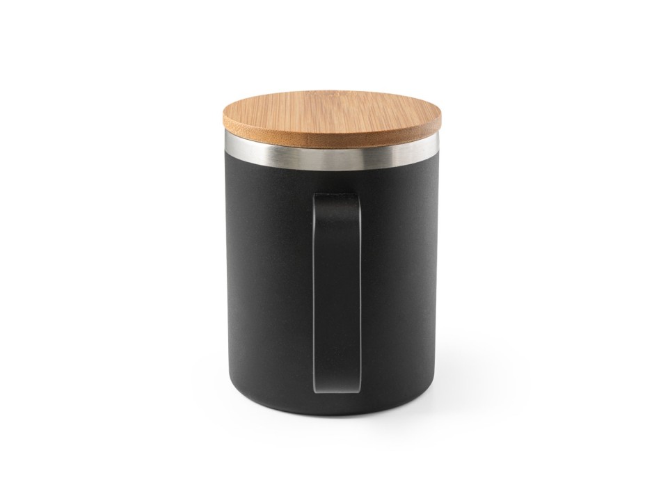 LAUDA. Tazza in acciaio inossidabile riciclato al 90% con coperchio in bambù 420 mL FullGadgets.com