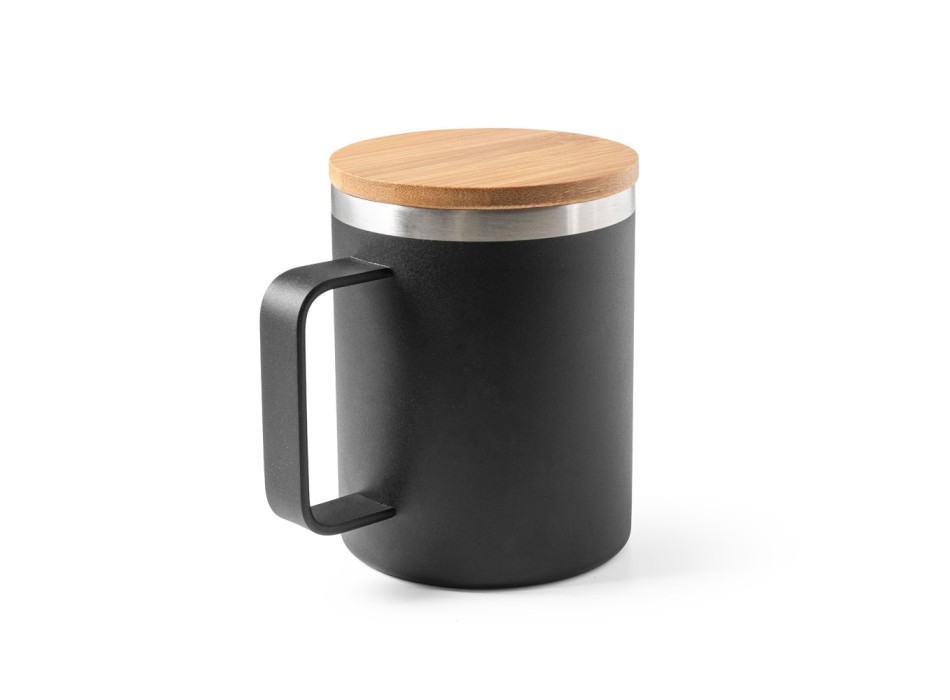 LAUDA. Tazza in acciaio inossidabile riciclato al 90% con coperchio in bambù 420 mL FullGadgets.com