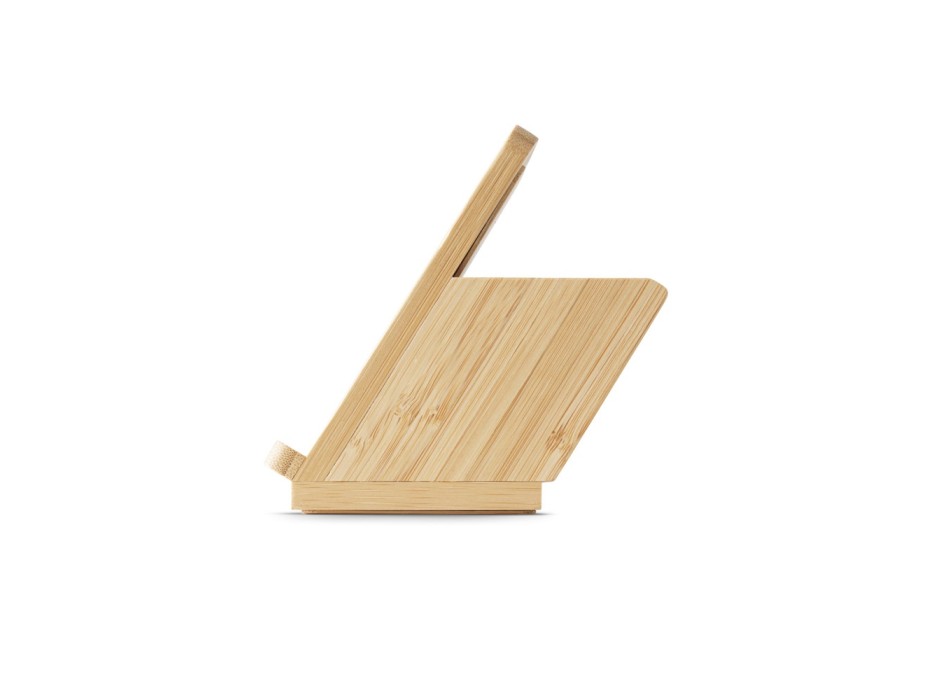 LEAVITT. Supporto per smartphone e porta biro con caricatore wireless veloce da 10W in bambù FullGadgets.com