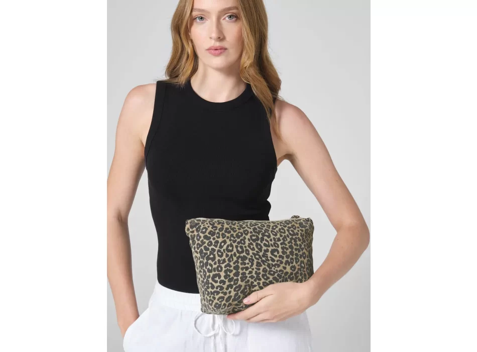 Leopard Print Canvas Accessory Bag FullGadgets.com
