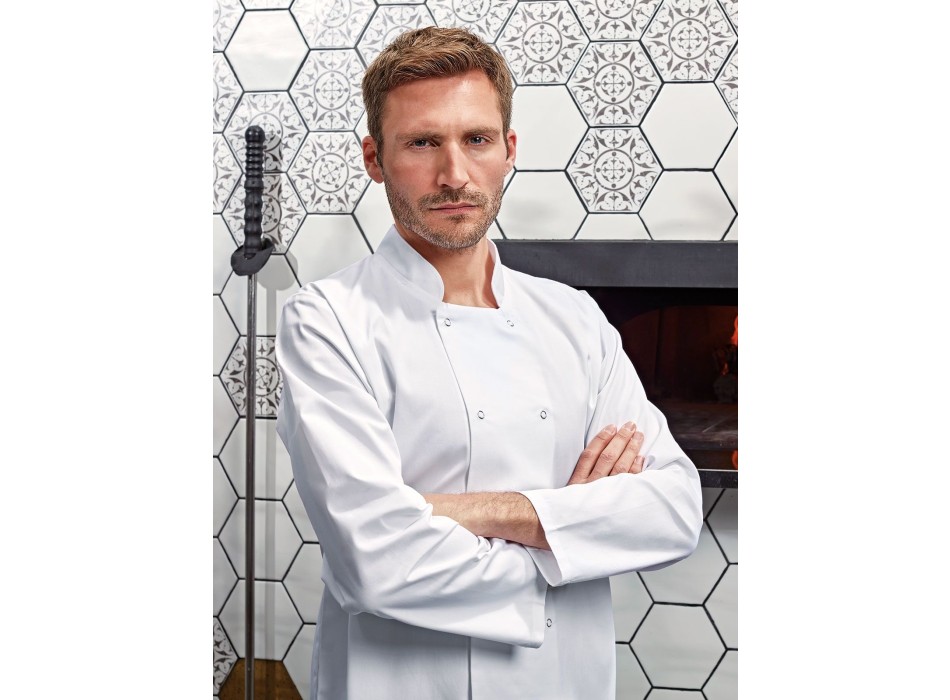 Long Sleeve Press Stud Chef''s Jacket FullGadgets.com