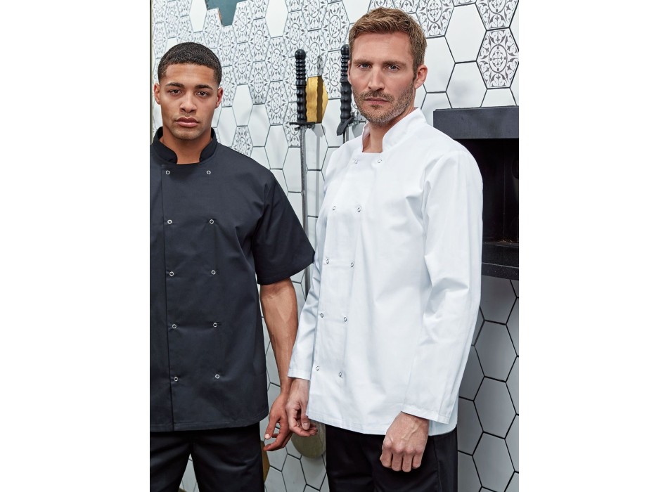 Long Sleeve Press Stud Chef''s Jacket FullGadgets.com