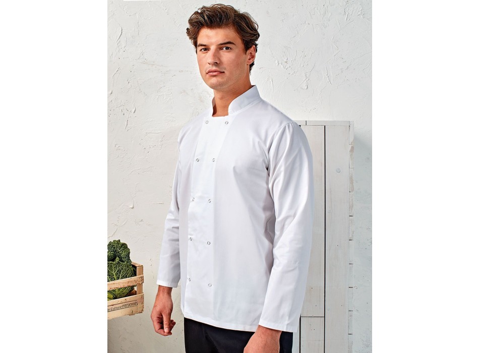 Long Sleeve Press Stud Chef''s Jacket FullGadgets.com