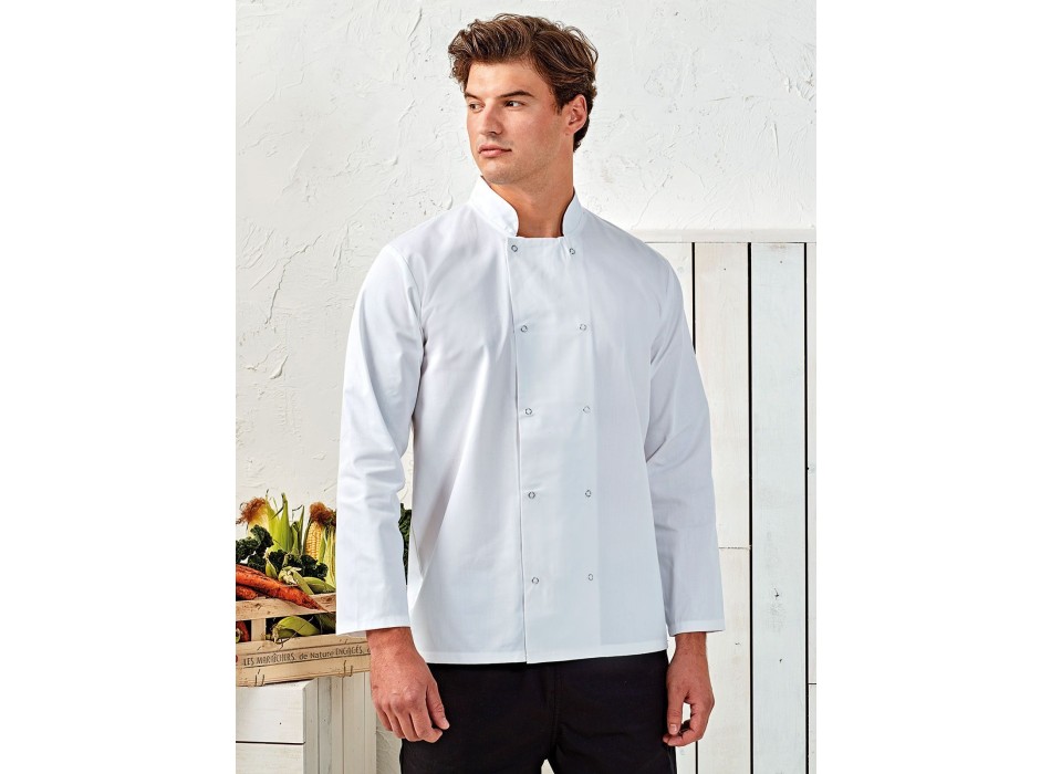 Long Sleeve Press Stud Chef''s Jacket FullGadgets.com