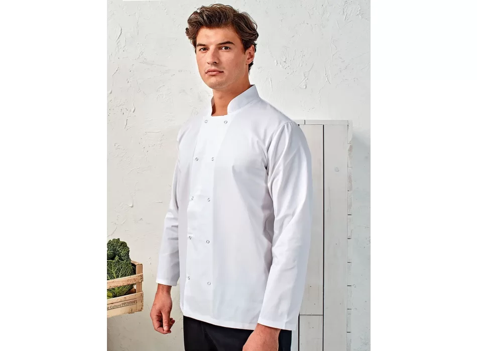 Long Sleeve Press Stud Chef''s Jacket FullGadgets.com