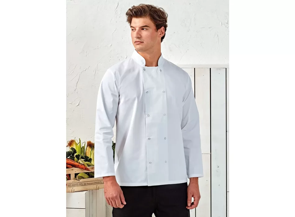 Long Sleeve Press Stud Chef''s Jacket FullGadgets.com