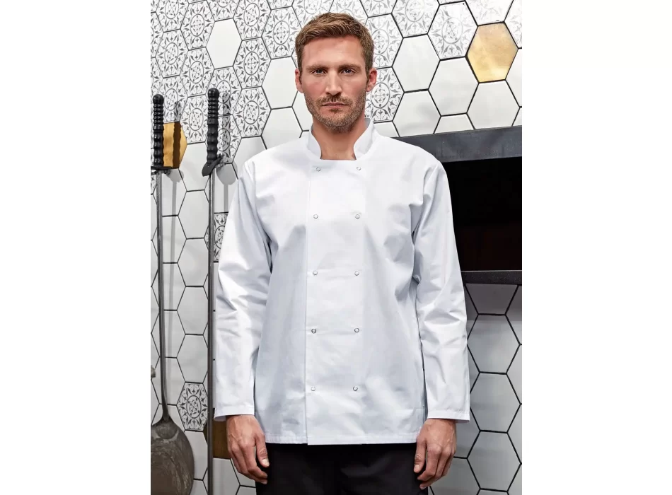 Long Sleeve Press Stud Chef''s Jacket FullGadgets.com