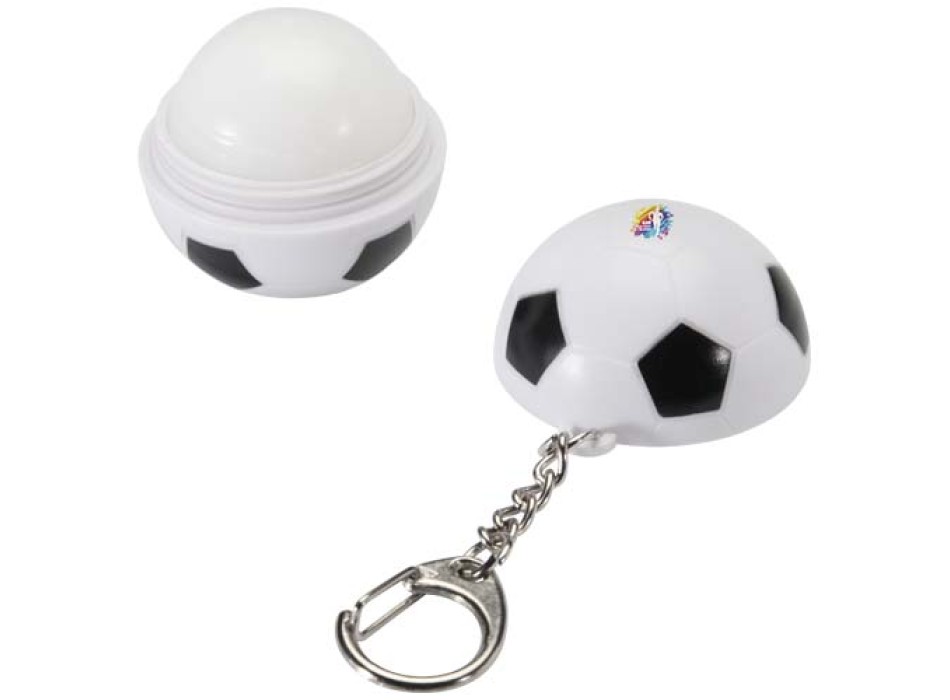 Lucidalabbra alla vaniglia a forma di pallone da calcio con fattore di protezione solare 15 e portachiavi Rami FullGadgets.com