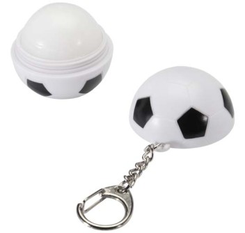 Lucidalabbra alla vaniglia a forma di pallone da calcio con fattore di protezione solare 15 e portachiavi Rami FullGadgets.com