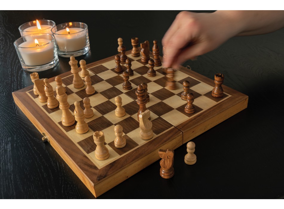 Lussuosa scacchiera pieghevole in legno FullGadgets.com